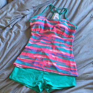BRAND NEW SPORTY TANKINI SET!!!! 💙💗💚💗💙💗💚